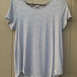 White and Black striped tee. Hollister